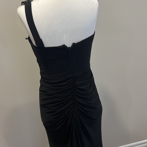 ⭐️ba Nites One Shoulder Beaded Jersey Dress With Ruching⭐️ - Picture 10 of 12